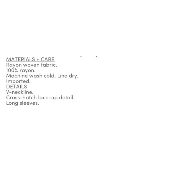 Torrid Lace Up V Neck Long Sleeve Blouse Ivory Stripe‎ Size 0X L 12 Flowy NWT - Picture 9 of 9